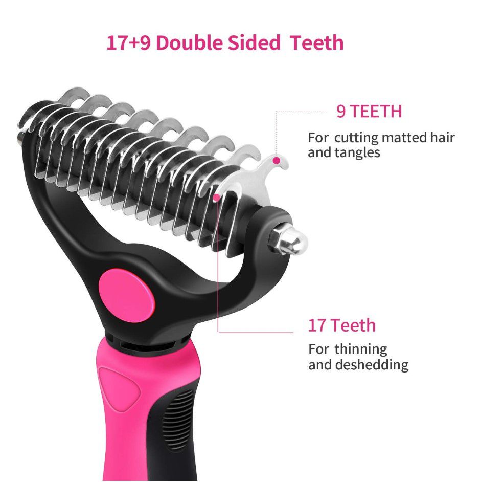 Dematting Comb & Grooming Tool for Cats & Dogs