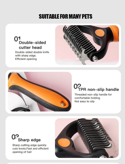 Dematting Comb & Grooming Tool for Cats & Dogs